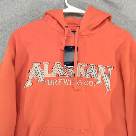 Gear For Sports Hoodie Mens Small NEW! Alaskan Brewing Co. Spellout Blaze Orange - Picture 2 of 12